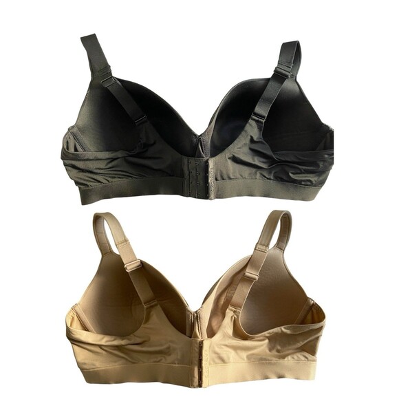 Cacique 46DDD Lot Of 2 Bras Nude & Black Lightly Lined Balconette Bra Underwire - Picture 2 of 10